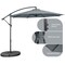 10 Feet Offset Umbrella with 8 Ribs Cantilever and Cross Base Tilt Adjustment